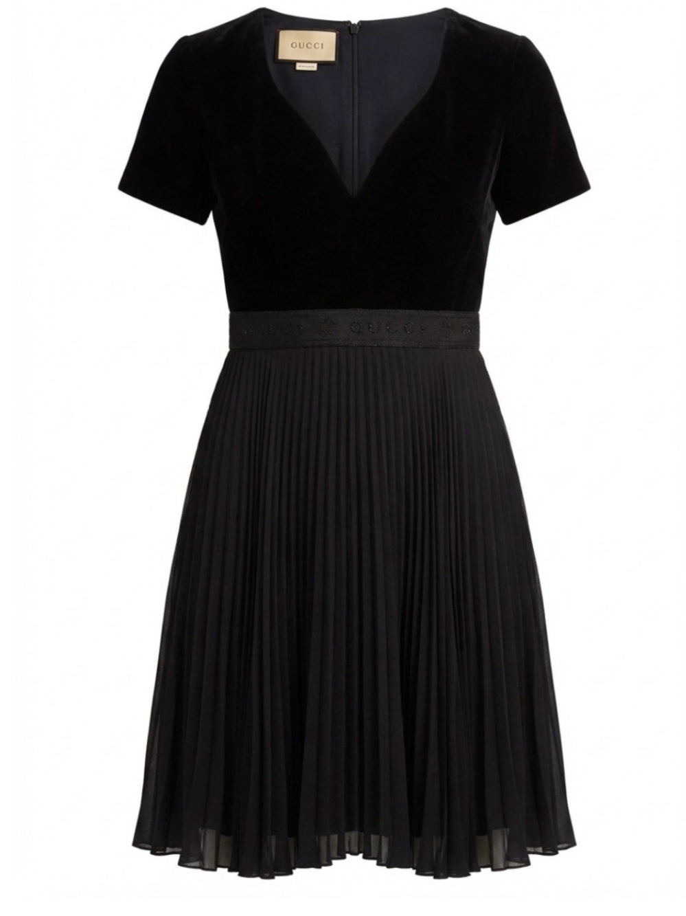 Authentic- XL Gucci logo pleated minidress
